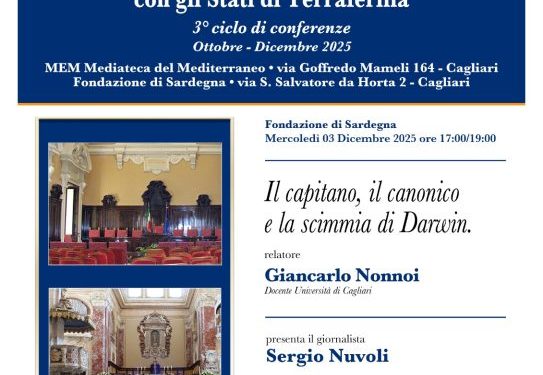 “Il capitano, il canonico e la scimmia di Darwin”, appuntamento alla Fondazione di Sardegna