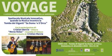 “Voyage”, domenica 21 dicembre a Siddi la Tomba dei Giganti si trasforma in palcoscenico per un omaggio in musica alla Sardegna