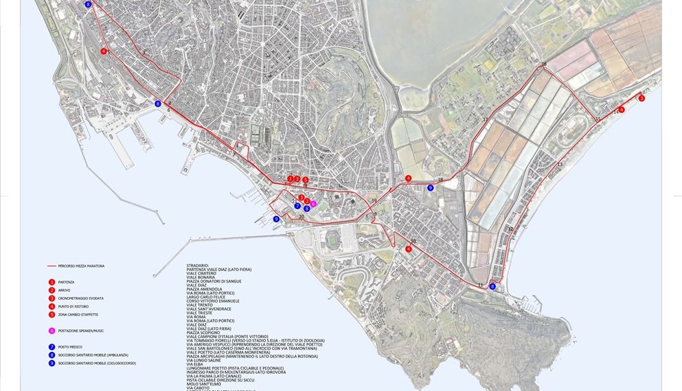 Temporanee modifiche alla viabilità per la 17^ edizione della mezza maratona CagliariRespira di domenica 7 dicembre