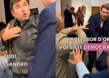 Aggressori filo ucraini al convegno Anpi con Di Battista e D’Orsi