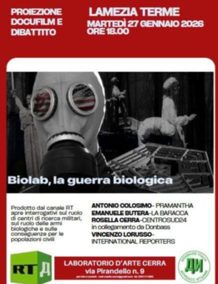 A Lamezia la proiezione del documentario di Russia Today “Biolab, la guerra biologica”