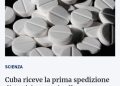 Cuba, ecco le prime aspirine cino-cubane