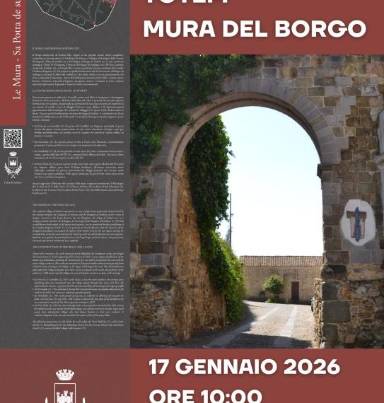 Sanluri, inaugurazione dei totem che raccontano la storia delle mura e delle porte del borgo medievale