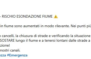 Paura a Galtellì, il Sindaco: “Rischio esondazione del fiume Cedrino”
