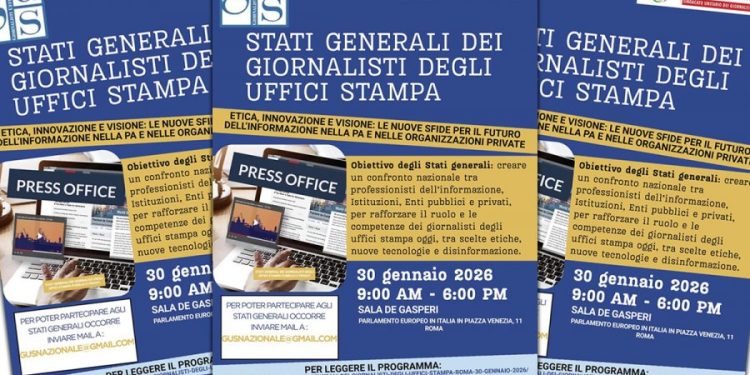 Stati Generali dei giornalisti degli Uffici Stampa: appuntamento a Roma il 30 gennaio