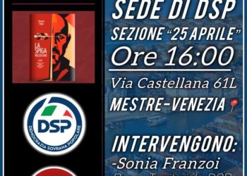 Mestre, inaugurazione della sede di Democrazia sovrana e popolare e presentazione del libro di Simone Spiga