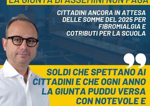 Corrias: “Il Comune di Assemini non paga i contributi regionali per fibromialgia e istruzione”