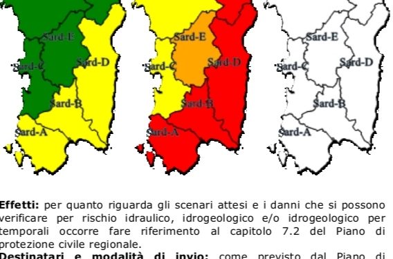 Violento maltempo sulla Sardegna, allerta rossa sull’isola