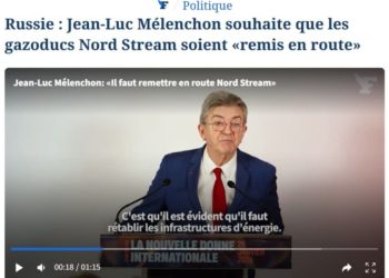 Mélenchon auspica che i Nord Stream vengano “rimessi in funzione”