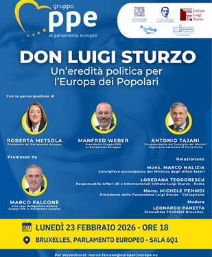 Bruxelles celebra Don Luigi Sturzo, radici e futuro del popolarismo europeo