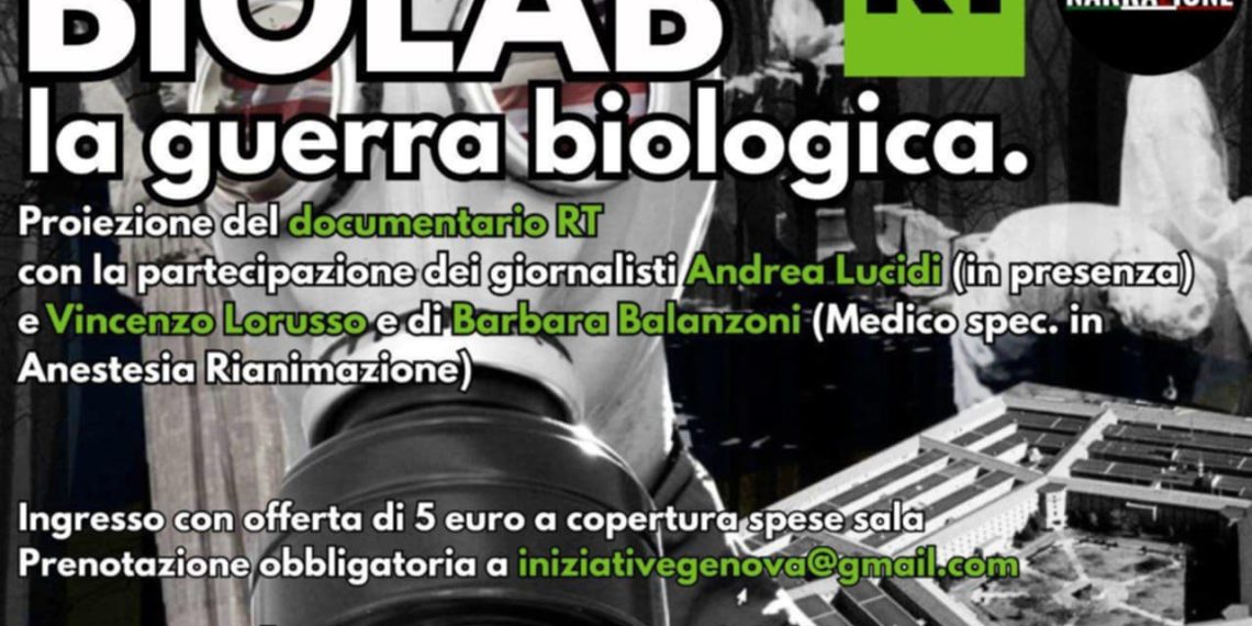Il documentario di Russia Today “Biolab, la guerra biologica” sarà proiettato a Genova