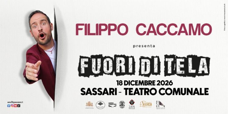 Filippo Caccamo il 18 dicembre a Sassari con il suo spettacolo “Fuori di tela”