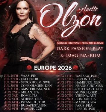 Anette Olzon: annunciata la tournée europea estiva: due date in Italia