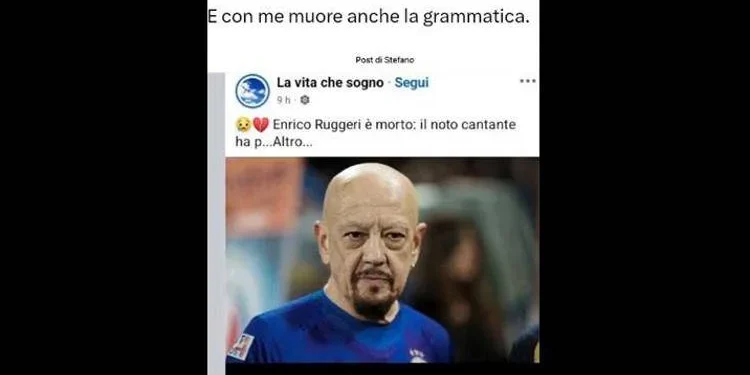 Enrico Ruggeri è morto? No, bufala social con errore di ortografia. E lui corregge…