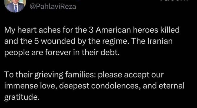 Il ‘principe’ ereditario a vita Reza Pahlavi sui social esprime solidarietà agli Usa e si dimentica del suo popolo