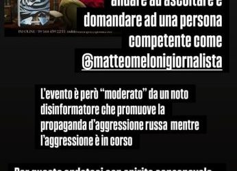 Il propagandista filo ucraino incita all’odio ma non gli riesce