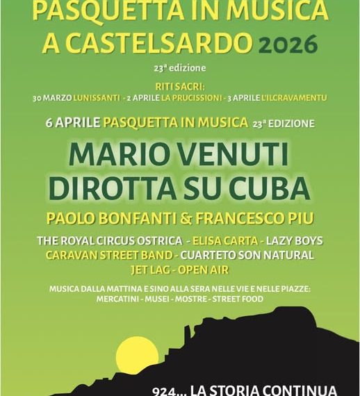 Castelsardo, Pasquetta in musica: in concerto Mario Venuti e i Dirotta su Cuba