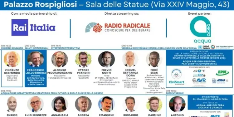 “Acqua, agricoltura e salute”, a Roma un convegno sulla gestione delle risorse idriche