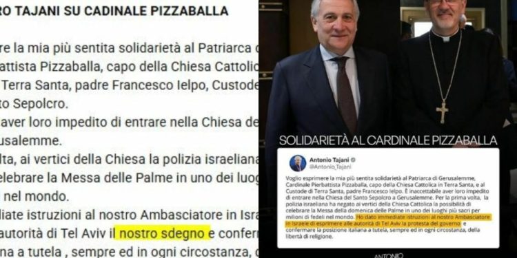Caso Pizzaballa, Tajani ci ripensa: lo “sdegno” scompare sui social