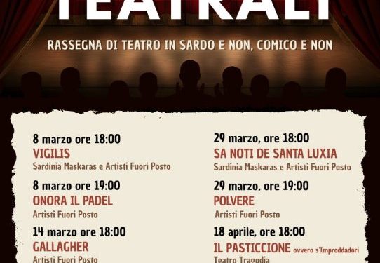 “Scenari Teatrali 2026”, la rassegna prende il via a Terralba
