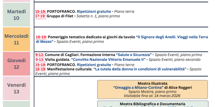 Programma settimanale (9– 15 marzo) delle iniziative culturali alla MEM