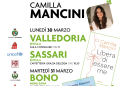 Il 30 e 31 marzo Camilla Mancini sarà a Valledoria, Sassari e Bono con i suoi libri