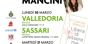 Il 30 e 31 marzo Camilla Mancini sarà a Valledoria, Sassari e Bono con i suoi libri