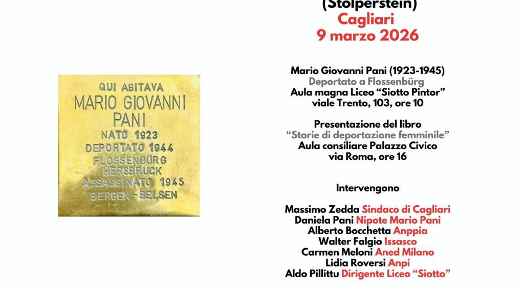 In memoria di Mario Giovanni Pani la prima pietra d’inciampo a Cagliari