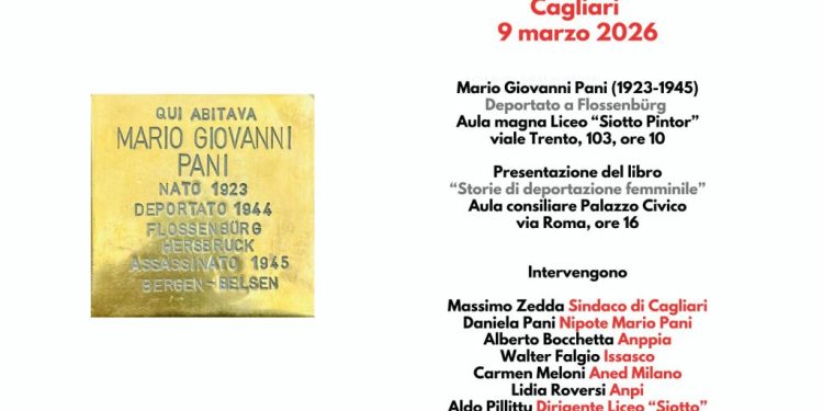 In memoria di Mario Giovanni Pani la prima pietra d’inciampo a Cagliari