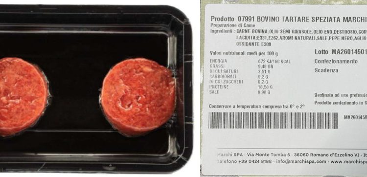 Il Ministero della Salute richiama la tartare