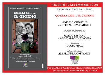 ‘Quelli che… Il Giorno’: il 12 marzo la presentazione del libro in Fnsi a Roma