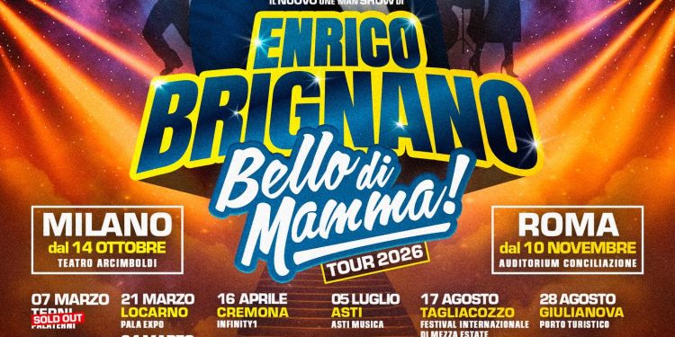 Enrico Brignano con il suo one-man show “Bello di mamma” il 10 luglio alla Cagliari Musica Arena