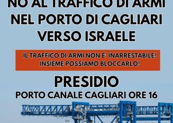 Cagliari, presidio davanti al Porto Canale: “Non siamo complici del genocidio a Gaza e delle guerre imperialiste”