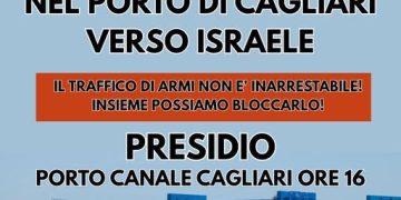 Cagliari, presidio davanti al Porto Canale: “Non siamo complici del genocidio a Gaza e delle guerre imperialiste”