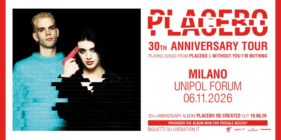 Placebo in concerto a Milano con il “30th Anniversary Tour” il 6 novembre 2026