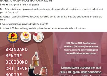 L’associazione sarda dei radicali si sveglia dal torpore e si accorge con molto ritardo che Israele non è una democrazia