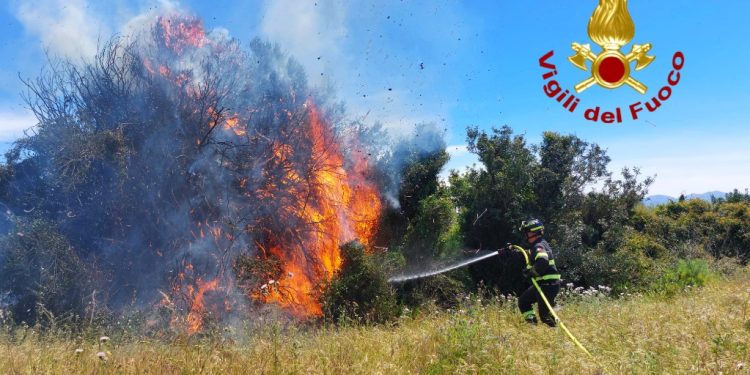 Primi incendi in Sardegna, fiamme a San Nicolò d’Arcidano