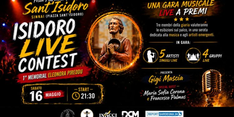 A Sinnai l’Isidoro Live Contest,1° Memorial Eleonora Pireddu: l’appuntamento sabato 16 maggio