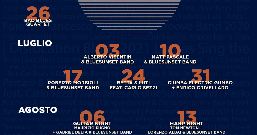 Il Baretto di Porto Ferro, Il programma completo del BlueSunset festival