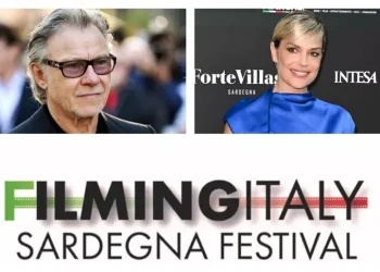 Harvey Keitel e Micaela Ramazzotti al Filming Italy Sardegna