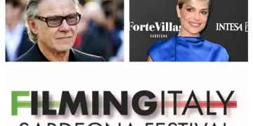 Harvey Keitel e Micaela Ramazzotti al Filming Italy Sardegna