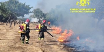 Fiamme a Nuraminis, in azione l’elicottero della Forestale
