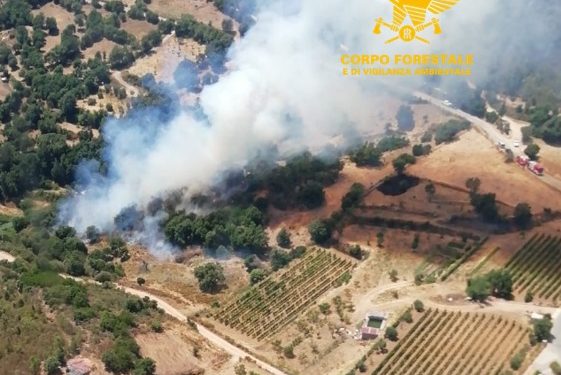 Fiamme a Lanusei, presente l’elicottero antincendio