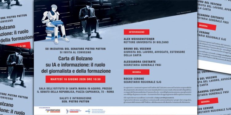 Carta di Bolzano su IA e informazione: il 16 giugno presentazione in Senato
