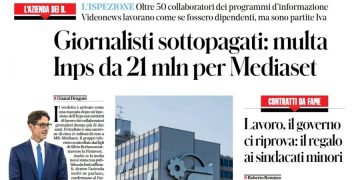 «Irregolarità contrattuali», multa Inps da 21 milioni per Mediaset