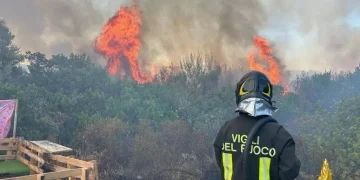 Incendio di sterpaglie a Olbia, minacciate alcune abitazioni