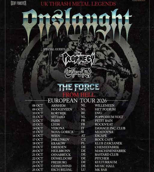 Onslaught: una data italiana a San Giovanni Lupatoto (VR) per il 40° anniversario di “The Force”