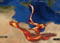 Etna, i gas dell’eruzione raggiungono il Nordafrica: le immagini
