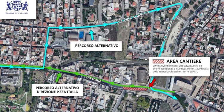 Pirri, modifiche alla viabilità per il proseguimento dei lavori per il collettore C47