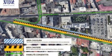 Cagliari: Viale Diaz, chiusura tratto piazza Donatori Di Sangue fino al 13 agosto 2026
